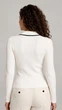 Жіноча кофта поло з довгим рукавом рубчик трикотаж One Size (S-L) La Pomme 02517-В біла - зображення 3