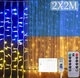 Гирлянда-штора SFK-09 флаг Украины с пультом USB 2×2 м - изображение 1