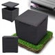 Садовый ящик-столик Keter Vigo Storage Box 37х37х37 см под ротанг, графитовый - изображение 1