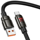 Кабель Hoco U143 Joy 5A Type-C черный с LED-индикатором усиленная сердцевина 6 мм для быстрой зарядки - изображение 5