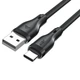 Кабель Acefast C8-04 USB — Type-C 3A 1.2 м плетений чорний - зображення 4