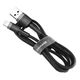 Кабель Baseus Cafule USB — Lightning 1.5A 2 м плетеный серый с черным - изображение 2