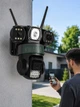 Вулична поворотна 4G-камера відеоспостереження, 3 об'єктиви 6 МП, SIM, LAN, автоспостереження, двосторонній зв'язок, чорний - зображення 8