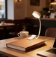 LED лампа для чтения на прищепке с гибкой ножкой и регулировкой яркости, прикроватный светильник, белый цвет - зображення 2