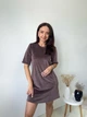 Туніка жіноча велюрова кавового кольору розмір XL - зображення 1