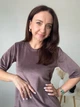 Туніка жіноча велюрова кавового кольору розмір L - зображення 2