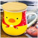 Керамічний кухоль 450 мл для чаю з бамбуковою кришкою Love Cup колір жовтий SQ-25328 - зображення 2