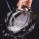 Восьмиугольная хрустальная пепельница Youjialiangpin, популярный предмет офисной мебели, украшение рабочего стола в гостиной, подарок для друзей, черно-серебристый стиль, большой размер 15 см. - изображение 8