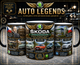 Кружка (чашка) с принтом история Škoda | серия AUTO LEGENDS | Керамическая 330 мл | чёрная ручка - изображение 1