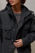 Подовжена ветровка-парка з капюшоном LR262286r черный M - изображение 3
