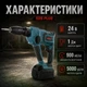 Аккумуляторный перфоратор синий Boxer SDS-Plus 24 В 2 аккумулятора 3.0 А·ч 2 режима работы предохранительная муфта - изображение 2