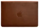 Кожаный чехол-конверт на магнитах для MacBook 14 дюйм, светло-коричневый, натуральная кожа Краст, ручная работа, 34,3×24,5 см 58663 - изображение 1