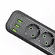 Сетевой фильтр черный с выключателем 3 розетки 3хUSB-A 3м HP-5-34 - изображение 3