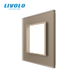 Рамка 1-постовая LIVOLO, закалённое стекло, золотая матовая, 80×80 мм (VL-P7E-2AS06) - изображение 1