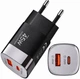 Зарядное устройство Блок быстрой зарядки для телефона 45W 25+20 PD USB Type-C + USB-A QC Fast Charging Быстрая зарядка iPhone Black - изображение 1