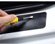 Накладки на пороги Skoda защитные карбоновые наклейки 4 шт чёрная плёнка с зелёной светоотражающей надписью для автомобиля против царапин износа сколов декоративная защита дверей 60х7 40х7 см - изображение 5