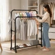 Двойная напольная стойка для одежды Double floor Hanger 110х54 см и полкой для обуви - изображение 2