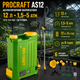 Обприскувач акумуляторний Procraft AS12 12 л садовий обприскувач 12 В 8 А·год ранцевий електричний оприскувач до 8 год 5 бар з 6 насадками для саду городу теплиці дерев рослин - зображення 1