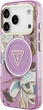 Etui Guess IML Glitter Flowers Triangle MagSafe do Apple iPhone 17 Pro/18 Pro Violet (GUHMP18LHFLPEDU) - obraz 2