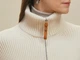 Кардиган з логотипом HERMES Blouson details Cuir Cardigan virgin wool Розмір M Молочний - зображення 4