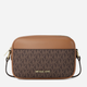 Сумка кросс-боди через плечо женская маленькая Michael Kors Jet Set Small Signature Logo Camera Crossbody Коричневая (199125032000) - изображение 1