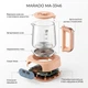 Електричний чайник скляний з терморегулятором та LED дисплеєм Marado MA-3346 800W 1.8 л Бежевий (Заварник для чаю з підтриманням температури) - зображення 3