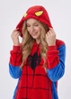 Кигуруми Человек Паук женская пижама Spider Man плюшевая на молнии с капюшоном и карманами красно-синяя M 155-165 см (A1026K) - изображение 3
