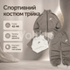 Спортивний костюм трійка Сірий з двонитки люкс жіночий комплект кофта топ і штани, розмір 42-44 - зображення 1