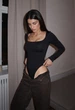 Женское боди стаф черное однотонное спортивное Staff mol black S (403702) - изображение 3