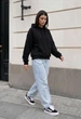 Женское худи Стаф черное оверсайз на флисе базовое Staff ti black oversize fleece XS (403325) - изображение 5