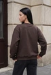 Свитшот женский стаф коричневый оверсайз на флисе зимний Staff zy brown oversize fleece S (403948) - изображение 2