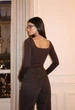 Женское боди стаф темно-коричневое однотонное базовое Staff mol dark brown M (403718) - изображение 2
