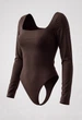 Женское боди стаф темно-коричневое однотонное базовое Staff mol dark brown M (403718) - изображение 5