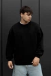 Свитшот мужской стаф черный однотонный оверсайз на флисе Staff black oversize fleece XS (403339) - изображение 1