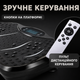Виброплатформа для фитнеса с эспандерами, 99 режимов, до 180 кг, вибрационный тренажер для похудения, массажа и укрепления мышц с пультом и дисплеем, черная - изображение 4