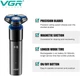 Электробритва VGR V-325 роторная с плавающими головками IPX6 - изображение 5