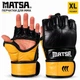 Рукавиці для MMA та бойового самбо Matsa XL, натуральна шкіра, чорні з жовтим 2011-XL-G - зображення 1