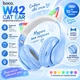 Беспроводные наушники HOCO W42 Cat Ear Bluetooth 5.3 с кошачьими ушками LED-подсветкой TF AUX Голубые с белым - изображение 2
