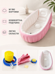 Детская надувная ванночка для купания 98×65×28 см с подушкой, сливом и ножным насосом, розовая (49676319) - изображение 2