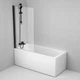 Шторка для ванни AM.PM Gem 80x140 см поворотна прозоре скло black W90UBS-D080-140BT - зображення 2