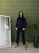 Жіночий теплий спортивний костюм на флісі зимовий темно-синій 50-52 - зображення 3