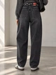 Джинсы женские Vanver 82216 baggy MOM бананы американки с поясом 25 черные - изображение 2