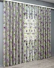 Комплект штор VR-Textil Лен Прованс 100х270 2шт и Тюль 400х270 2079ш-1266т Серый с фиолетовым и белым 71-206/2 - изображение 3