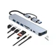 Концентратор Dynamode USB-C/A 8-in-1 1xUSB-C + 1xUSB 3.0 + 3xUSB 2.0 + 3.5mm audio + SD/TF silver (BYL-2218TU) - изображение 2