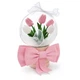 Букет из искуственных цветов DIY Pink + White тюльпаны в прозрачном шаре с подсветкой набор для букета - изображение 2