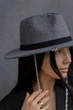 Капелюх федора з ланцюгом з вовни D.Hats темно сірий - зображення 3