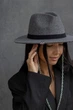 Капелюх федора з ланцюгом з вовни D.Hats темно сірий - зображення 5