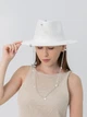 Капелюх Федора зі срібним ланцюгом серце D.Hats колір білий - зображення 2