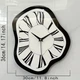 Часы настенные дизайнерские Melting Wall Clock, римские цифры, 36х30 см, чёрно-белые - изображение 4