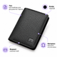 Мужской кошелек WiWU Master Passport Wallet Black, кошелек для паспорта с RFID защитой, Органайзер для документов и карточек - изображение 3